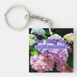 Hydrangea Garten Rosa blaue lila Blumengeschenk Schlüsselanhänger