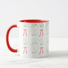 Hydrangea Grandmillennial & Bows Red Tasse