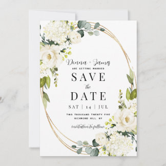 Hydrangea & Greenerity Wedding Save The Date