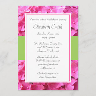 Hydrangea Grenz Rosa grünes Brautparty Einladung