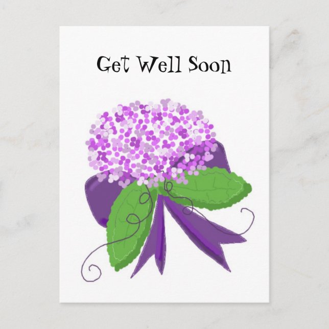 Hydrangea Gute Besserung Postkarte (Vorderseite)