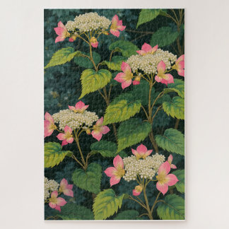 Hydrangea Harmony - Retro Japanisch Floral JiPuzzl