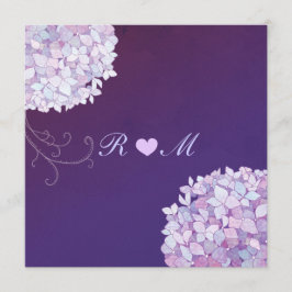 Hydrangea + Heart Plum Floral Wedding Einladung