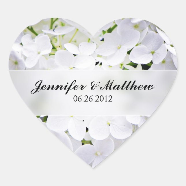 Hydrangea Heart Wedding Sticker (Vorderseite)