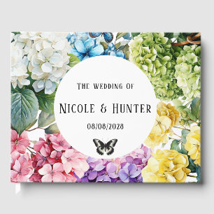 Hydrangea-Hochzeit mit Blütenschmetterlingen Gästebuch