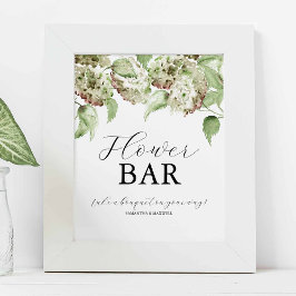 Hydrangea-Hochzeits-Blumenbar-Schilder Poster