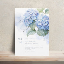 Hydrangea Hochzeitseinladung für Wasserfarben