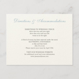 Hydrangea-Hochzeitseinlage Begleitkarte
