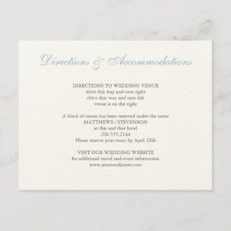 Hydrangea-Hochzeitseinlage Begleitkarte