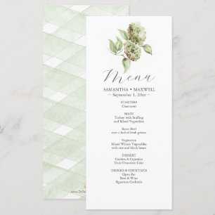 Hydrangea-Hochzeitsmenüs Menükarte