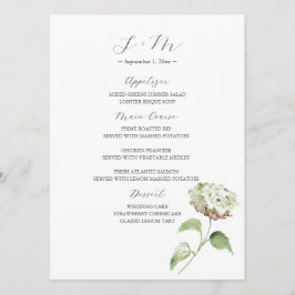 Hydrangea-Hochzeitstisch-Dekor | Speisekarte Menükarte