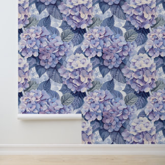 Hydrangea hortensia lila blaue Blütenblätter Tapete