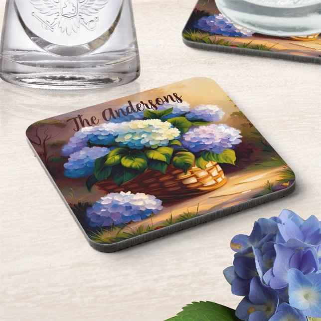 Hydrangea in Basket Willkommen Getränkeuntersetzer (Von Creator hochgeladen)