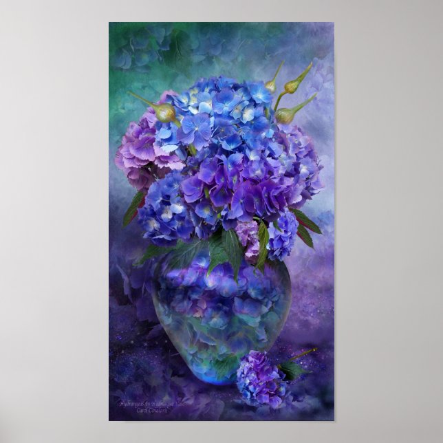 Hydrangea In Hydrangea Vase Poster/Print Poster (Vorne)