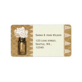 Hydrangea in Mason-Glas, Hochzeitsetiketten Adressaufkleber