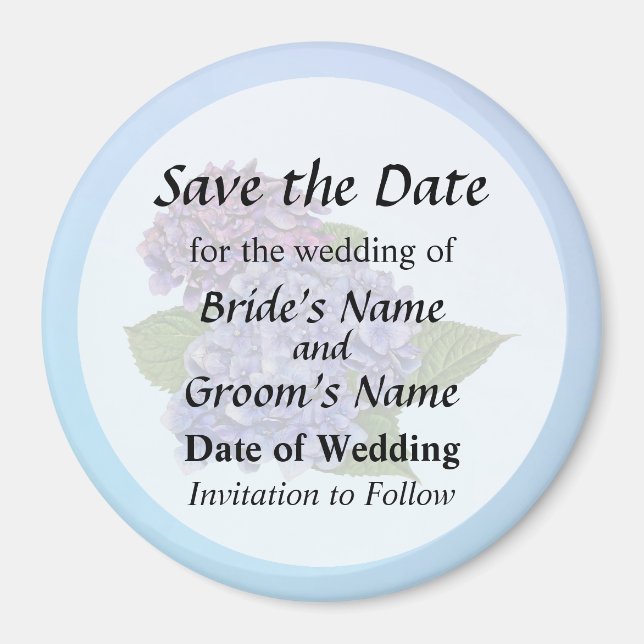 Hydrangea in Schatten von Lila Save the Date Magnet (Vorne)