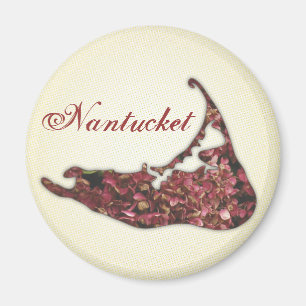 Hydrangea Karte von Nantucket Island, Massachusett Magnet