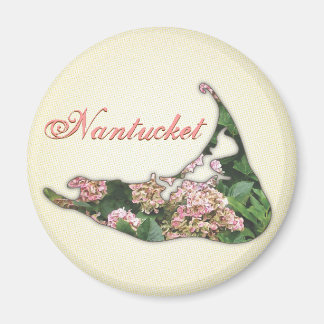 Hydrangea Karte von Nantucket Island, Massachusett Magnet
