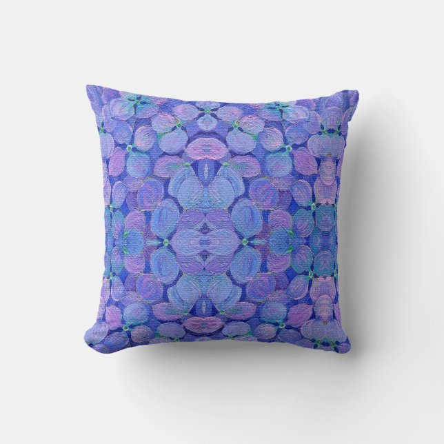 Hydrangea-Kissen - Lavendel, Blau und Rosa Kissen (Vorderseite)