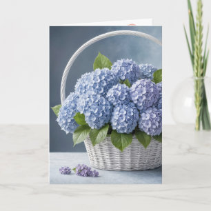 Hydrangea-Körbchen zum Geburtstag Karte
