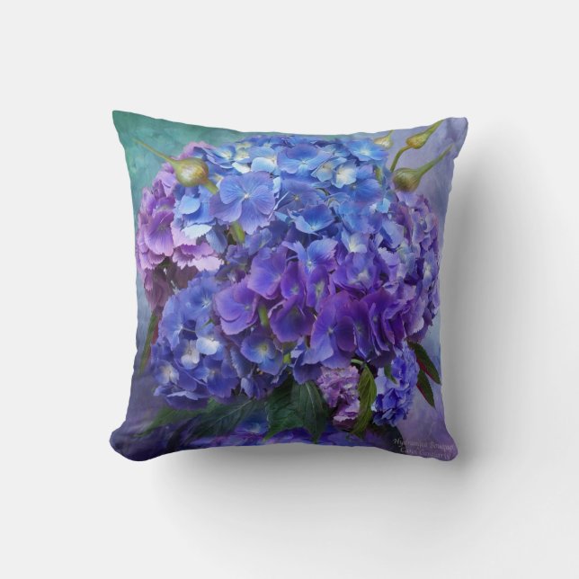 Hydrangea-Kunst-Designer-Kissen Kissen (Vorderseite)