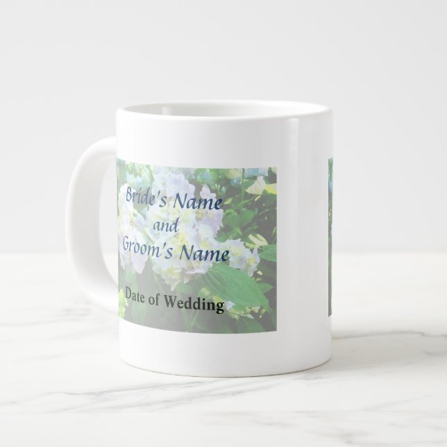 Hydrangea Lavendel im Garten Jumbo-Tasse (Vorderseite Links)
