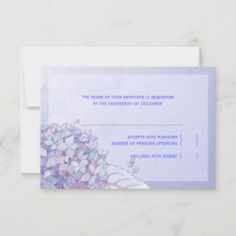 Hydrangea Lila Floral Wedding RSVP Karte