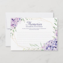 Hydrangea Lilac Floral Geometric Foto Memorial