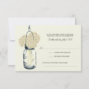 Hydrangea & Mason Jar Hochzeit RSVP Karte
