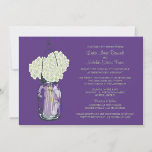 Hydrangea & Mason Jar Hochzeitseinladungen Einladung
