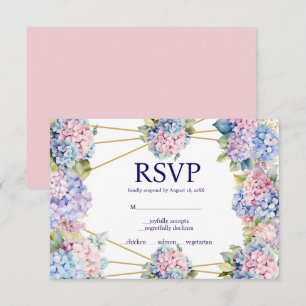 Hydrangea Menü Choice UAWG Response Card RSVP Karte