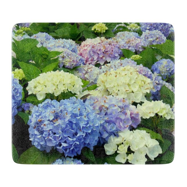 Hydrangea Mix-6x7 GLASSCHNITTSTELLE Schneidebrett (Vorderseite)