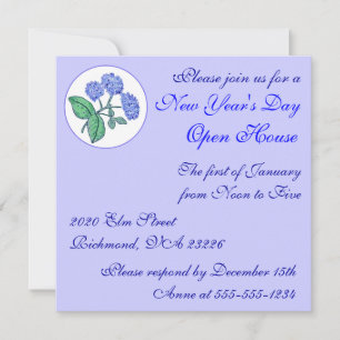 Hydrangea Neujahrs-Open-House-Einladung Einladung
