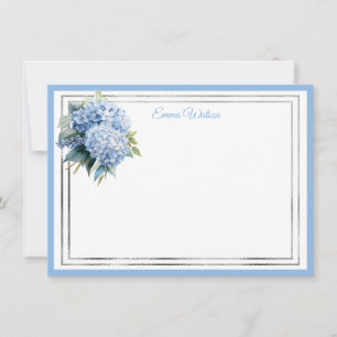 Hydrangea Notizkarte mit individuellem Namen Mitteilungskarte