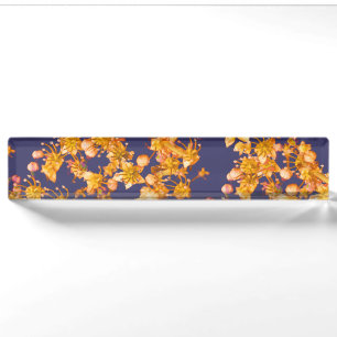 Hydrangea-Orange und Marine Namensplakette