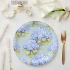 Hydrangea Plates | Duck Egg Blue Floral Party Pappteller