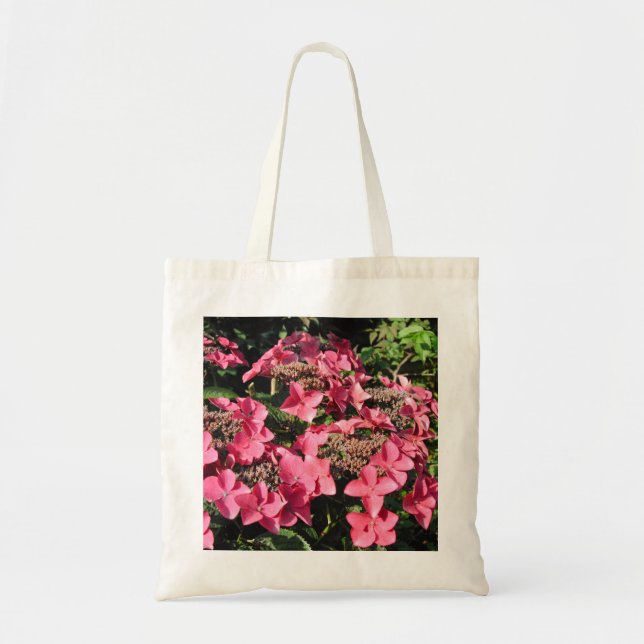 Hydrangea. Rosa Blumen Tragetasche (Vorne)