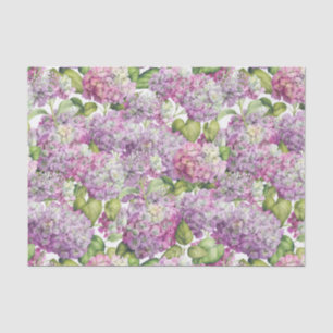 Hydrangea-rosa Lavendel-mit Blumenmuster Seidenpapier
