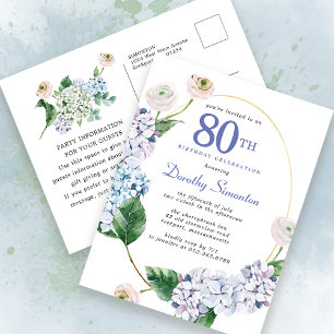 Hydrangea Rose 80e anniversaire Invitation d'été