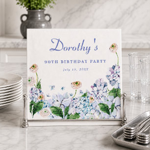 Hydrangea Rose 90. Geburtstag Personalisiert Custo Serviette