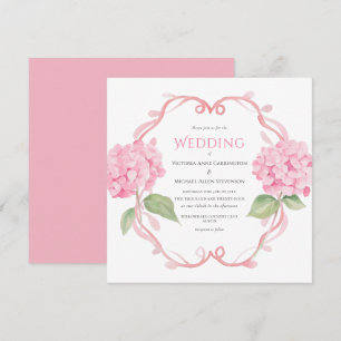 Hydrangea rose Faire-part de mariage Floral