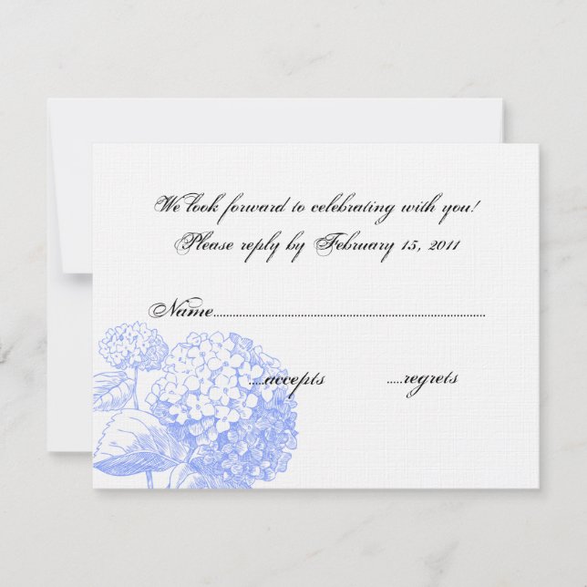 Hydrangea RSVP Karte (Vorderseite)