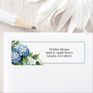 Hydrangea-Rücksende-Adresse-Etikett