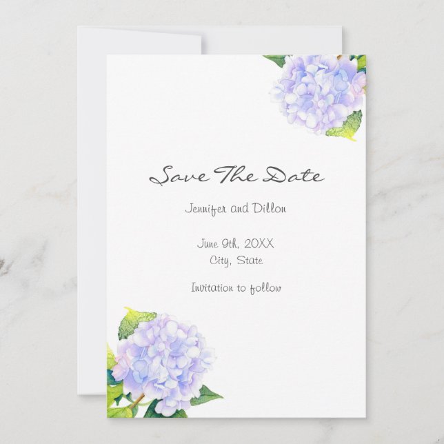 Hydrangea Save The Date (Vorderseite)
