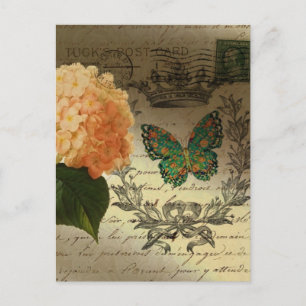 Hydrangea-Schmetterlingskrone französisches Land Postkarte