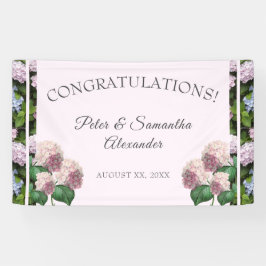 Hydrangea-Sommerblüten, rosa, grün, Hochzeitssaal Banner