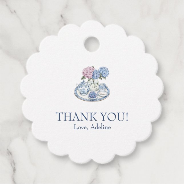 Hydrangea Tea Party Geschenkanhänger (Vorderseite)