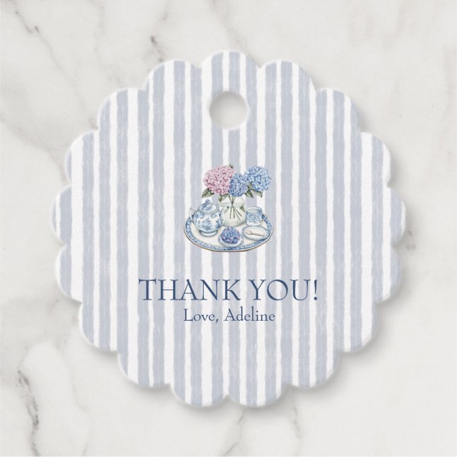 Hydrangea Tea Party Geschenkanhänger (Vorderseite)