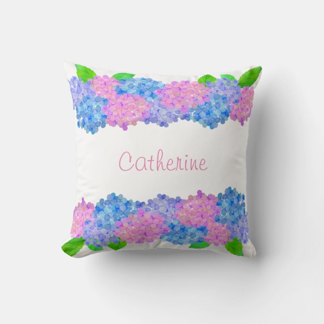 Hydrangea Throw Kissen (Vorderseite)