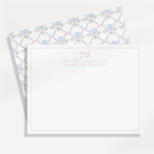 Hydrangea trellilis bow Kinderzimmer Note Card Einladung (Von Creator hochgeladen)